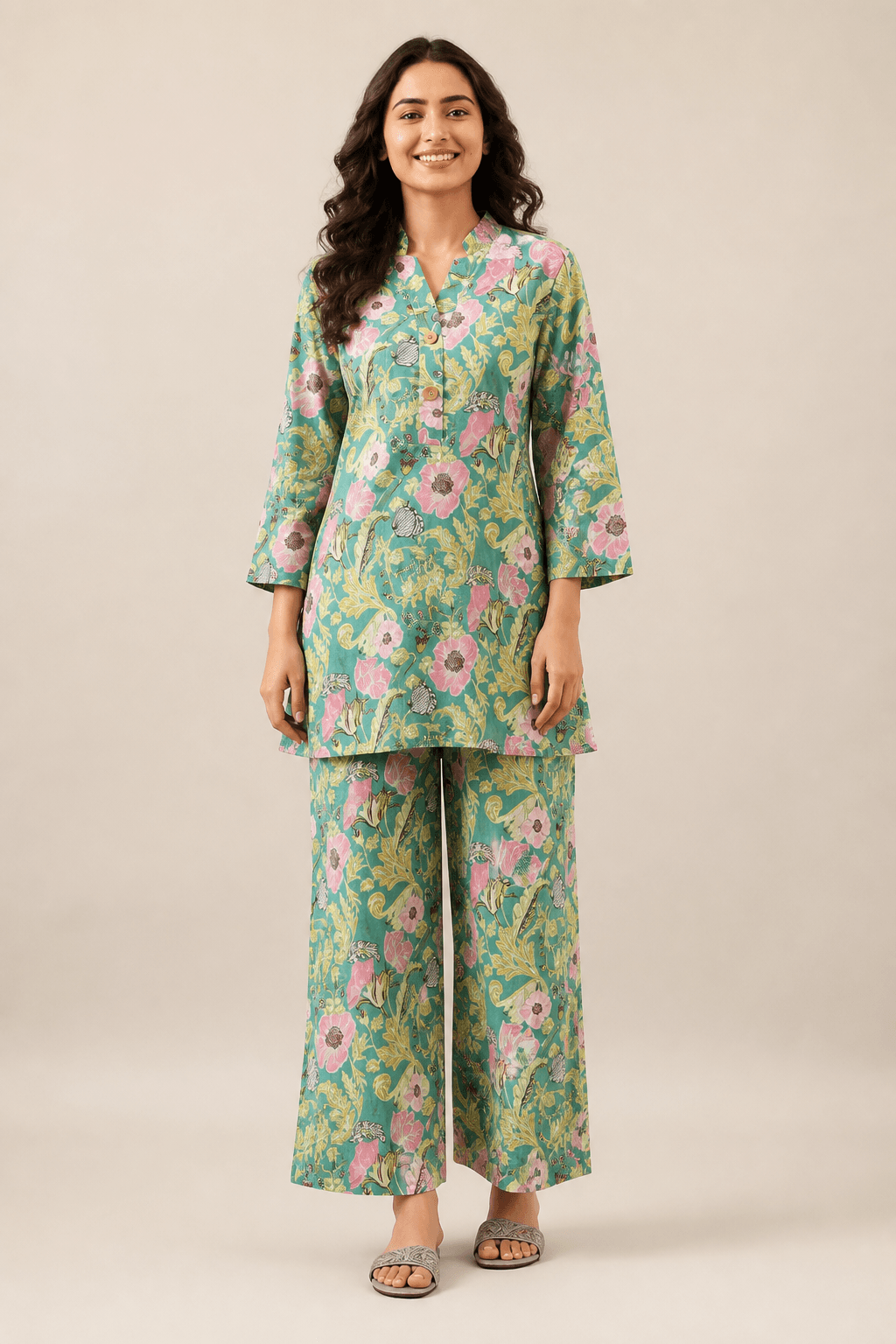 Pista Printed Cotton-Blend Co-ord Set