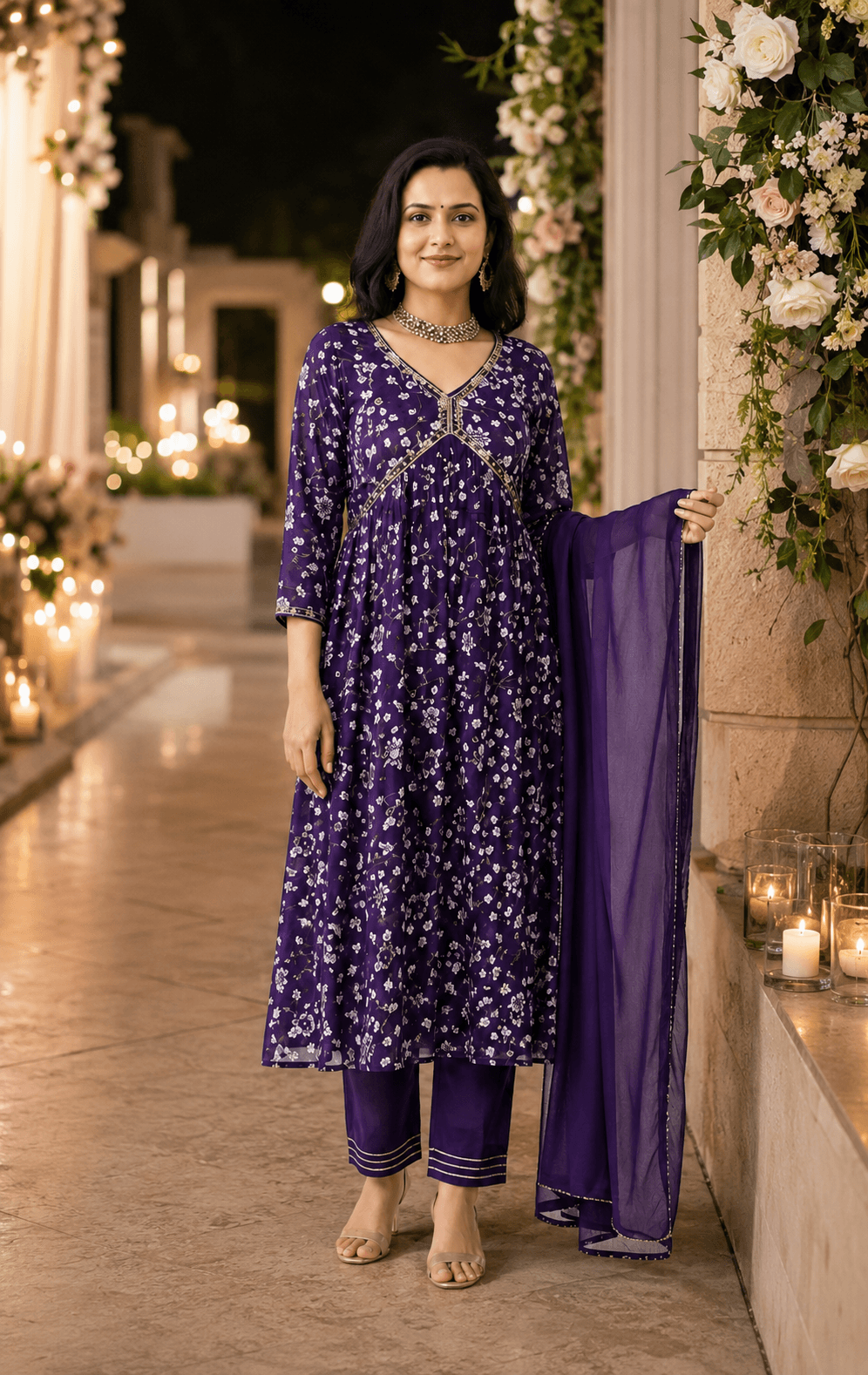Purple three-piece occasion set from Dealstore